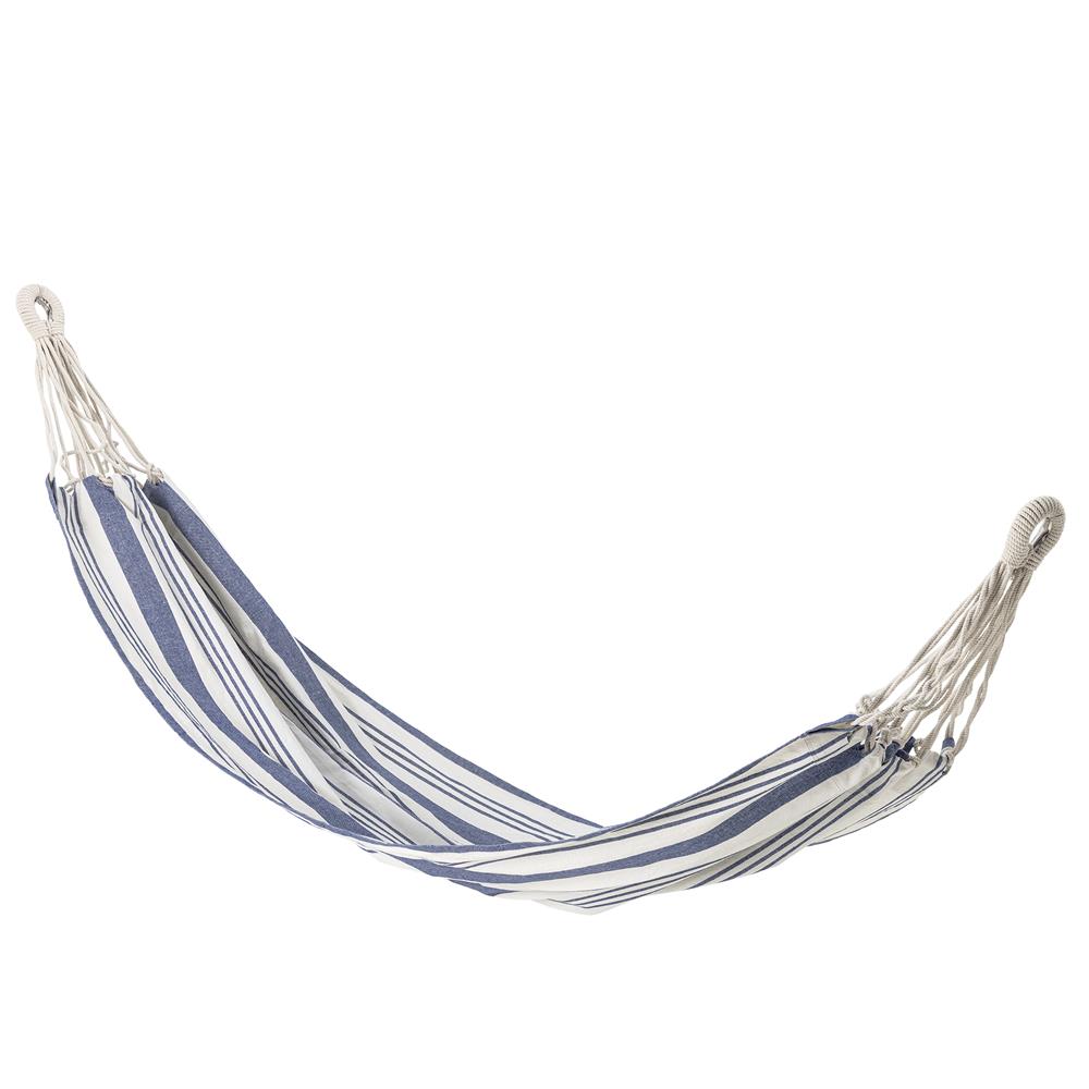 Bloomingville Remo Hängematte Blau Baumwolle L300xW100 cm – Outdoor-Hängematte