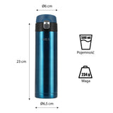 NILS Thermobecher 500 ml Edelstahl blau auslaufsicher für Camping Reisen Alltag