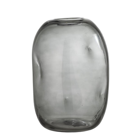 Bloomingville Vinda Vase Grau Glas 26cm elegante Blumenvase Dekoration dänisches Design