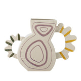 Bloomingville Samila Vase bunt - Steingut Vase skulptural handbemalt für Wohnzimmer & Deko