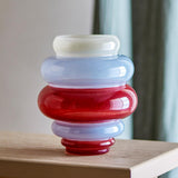 Bloomingville Annhelene Vase bunt - Glas Vase modern Color Block für Wohnzimmer & Deko