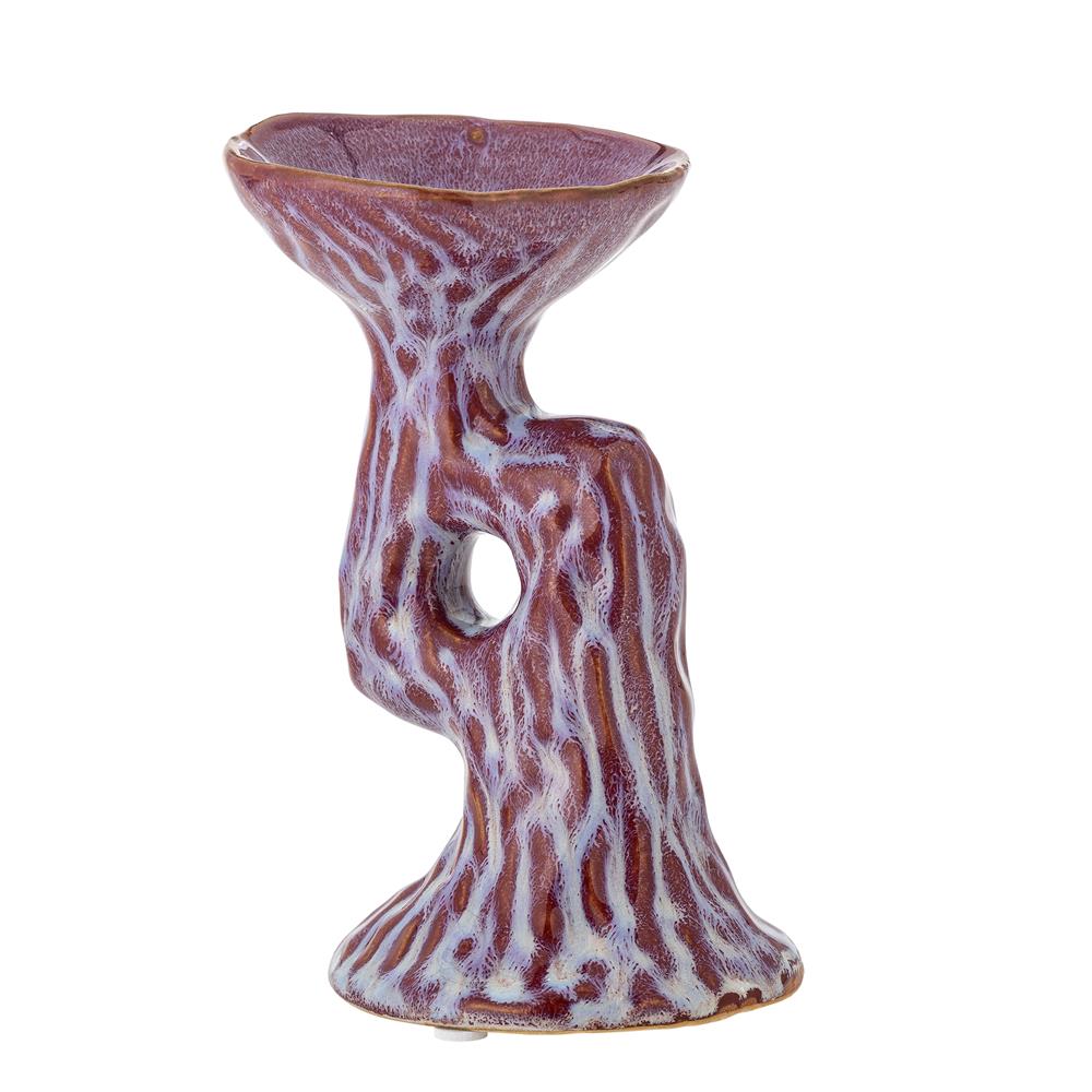 Bloomingville Ivalie Kerzenhalter, Pink, Steingut – einzigartiges Design mit reaktiver Glasur