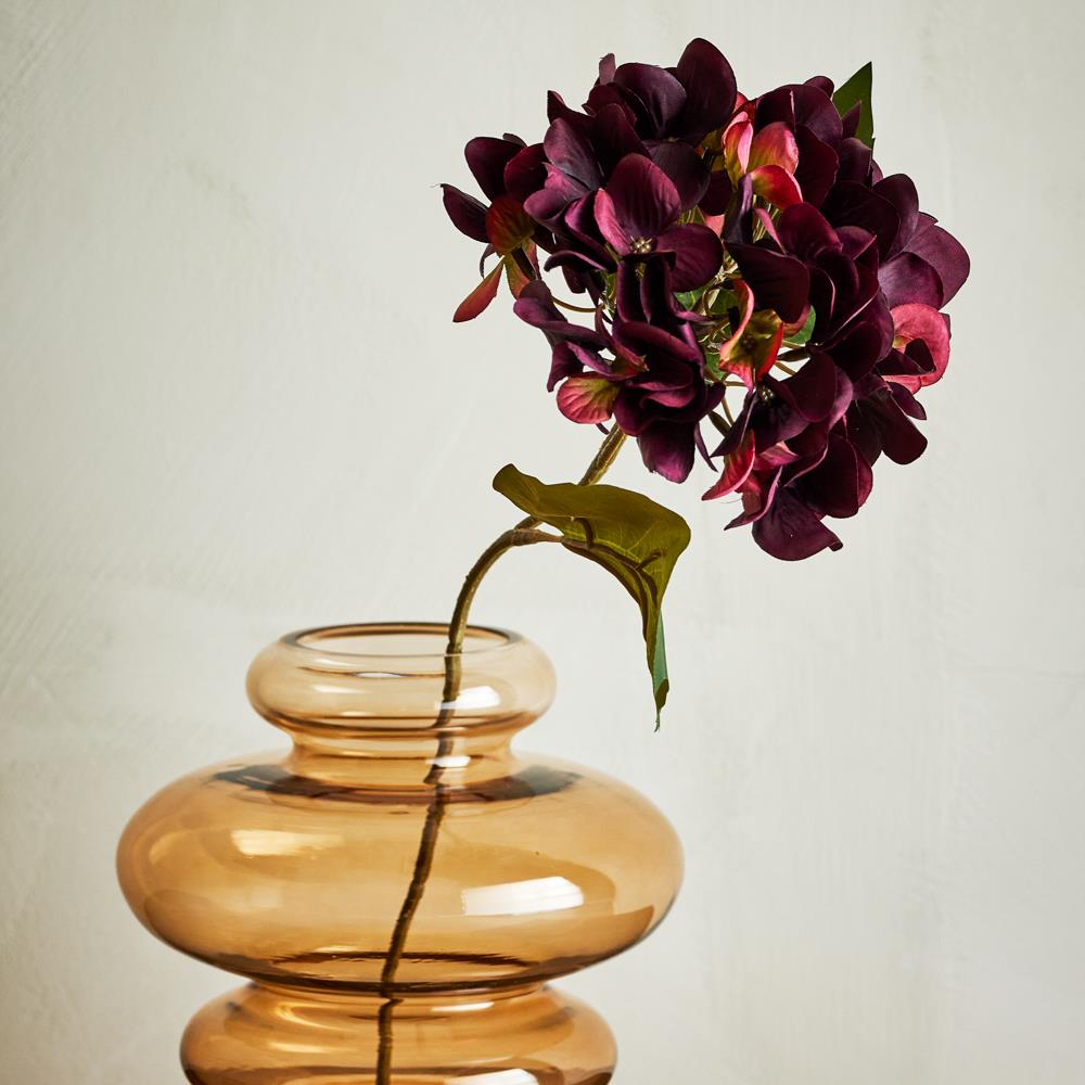 Bloomingville Hydrangea Stiel violett - künstliche Hortensie Deko Blume für Vase & Wohnaccessoires