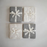 Mushie Gestrickte Babydecke Rippenmuster, Gray Melange, aus 100% Bio-Baumwolle