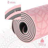 Yogamatte 183 x 61 x 0,8 cm Fitnessmatte Rosa Gymnastikmatte rutschfest | HMS YM10