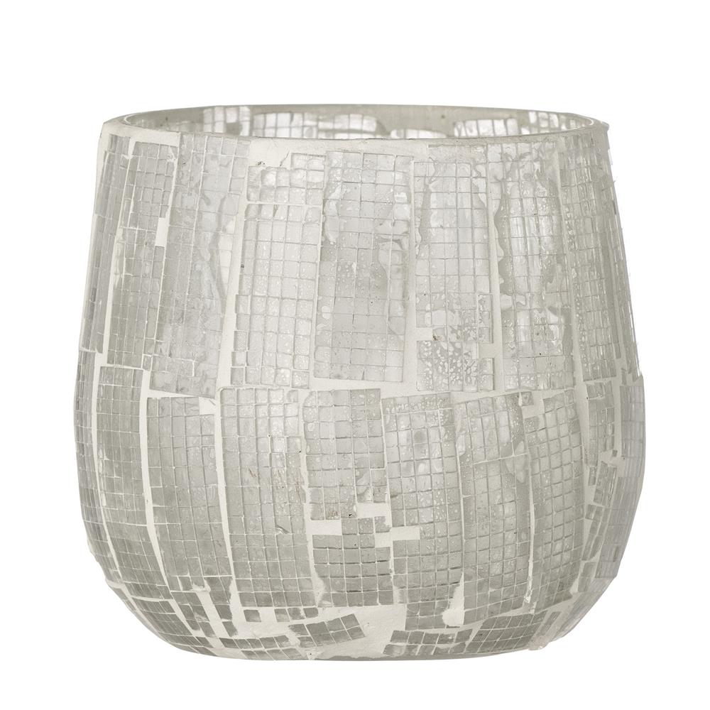 Bloomingville Iberia Teelichthalter silber aus Glas – Kerzenhalter für Tischdeko