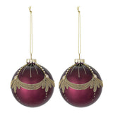 Bloomingville Suman Weihnachtskugeln Rot Glas 2er Set Christbaumschmuck
