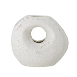 Bloomingville Caia Vase Weiß Steingut L11xH9,5xW6 cm – kleine dekorative Designvase