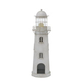 BOLTZE Laterne Leuchtturm 2-teiliges Set Metall Glas grau weiß Usedlook Skandi Deko