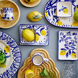 Bloomingville Maxima Schale blau 2er Set L8 cm aus Steingut – handbemalte Schalen für Küche & Tischdeko