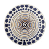 Bloomingville Shama Teller, Blau/Braun, Steingut, 27 cm, mit handbemaltem Muster