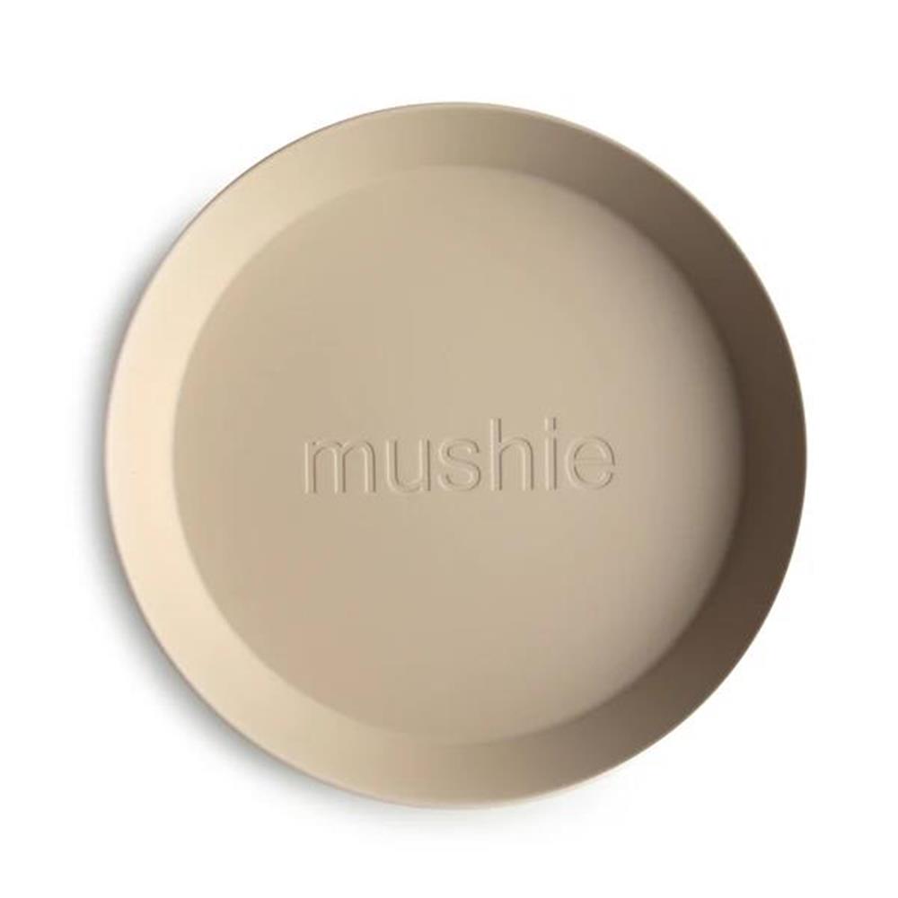 Mushie Kinderteller 2er Set, Vanilla, rund, BPA-frei
