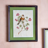 Bloomingville Renji Bild mit Rahmen bunt - Wanddeko Vogelmotiv Vintage Illustration für Wohnzimmer