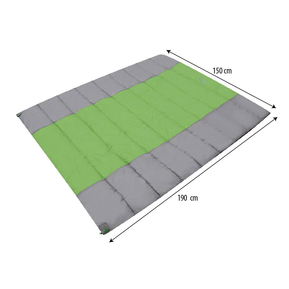 NILS CAMP Doppelschlafsack für 2 Personen Grau-Grün - warmer Schlafsack für Outdoor & Camping