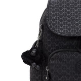 Kipling CITY PACK MINI, kleiner Rucksack, Signature Emb (schwarz), Freizeitrucksack mit Kordelzug