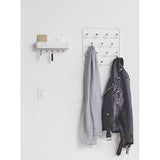 Umbra Estique Multifunktionale Türgarderobe mit 14 Haken, Türhaken ohne Bohren, Wandgarderobe in Weiß