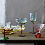 Bloomingville Martine Cocktailglas aus Glas in Bunt 230 ml – Color Block Glas für Tischdeko