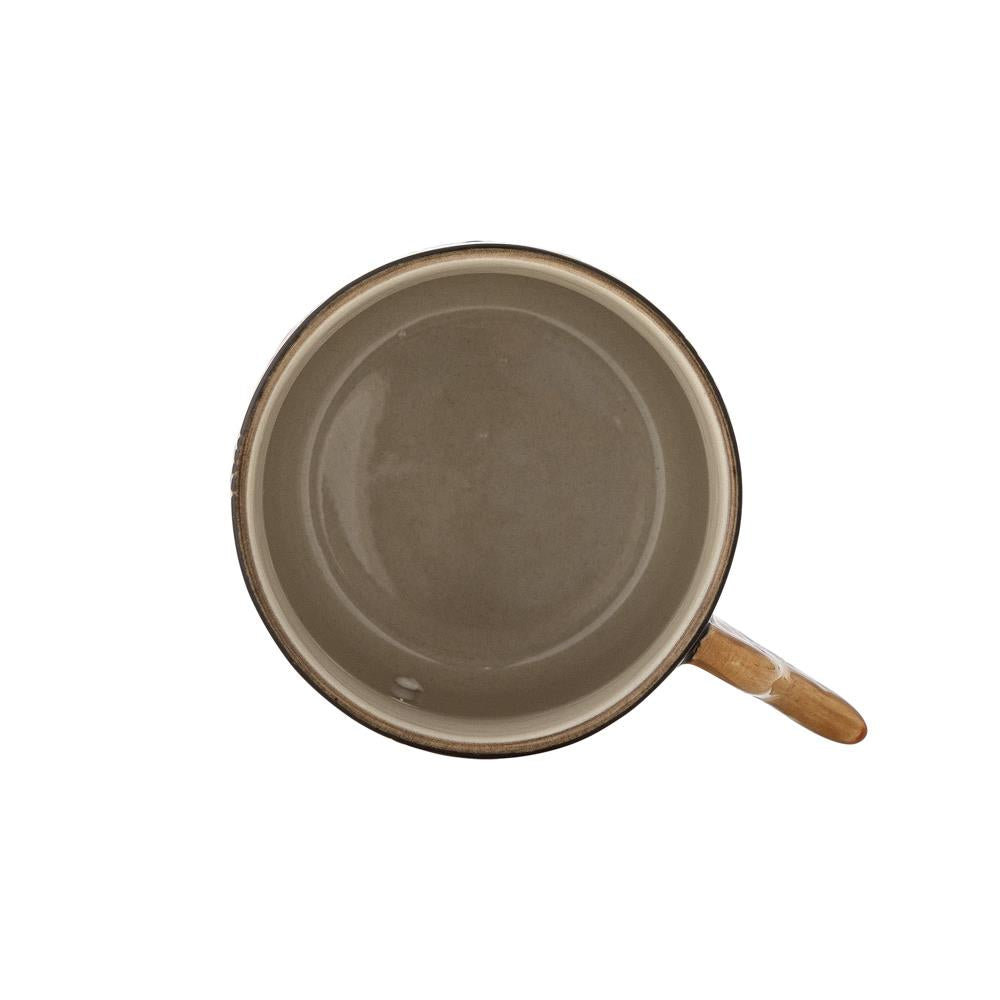 Bloomingville Vivielle Tasse 4er Set 325 ml D8,5 cm braun - Steinguttassen mit Vogelhenkel für Küche