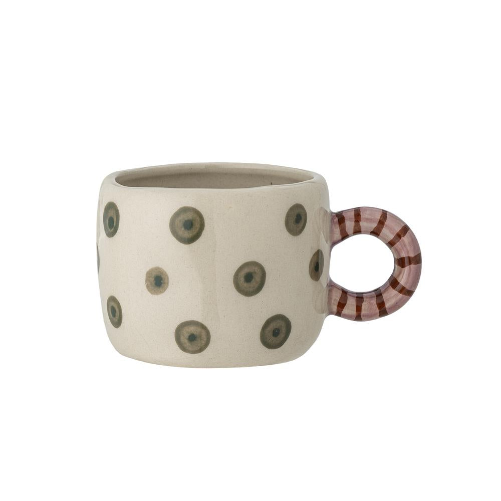Bloomingville Nini Tasse Grün Steingut D6,5xH5 cm – grüne handbemalte Tasse