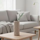 BOLTZE Vase Morten Steingut beige Crackle Optik 25 cm rund moderne Blumenvase