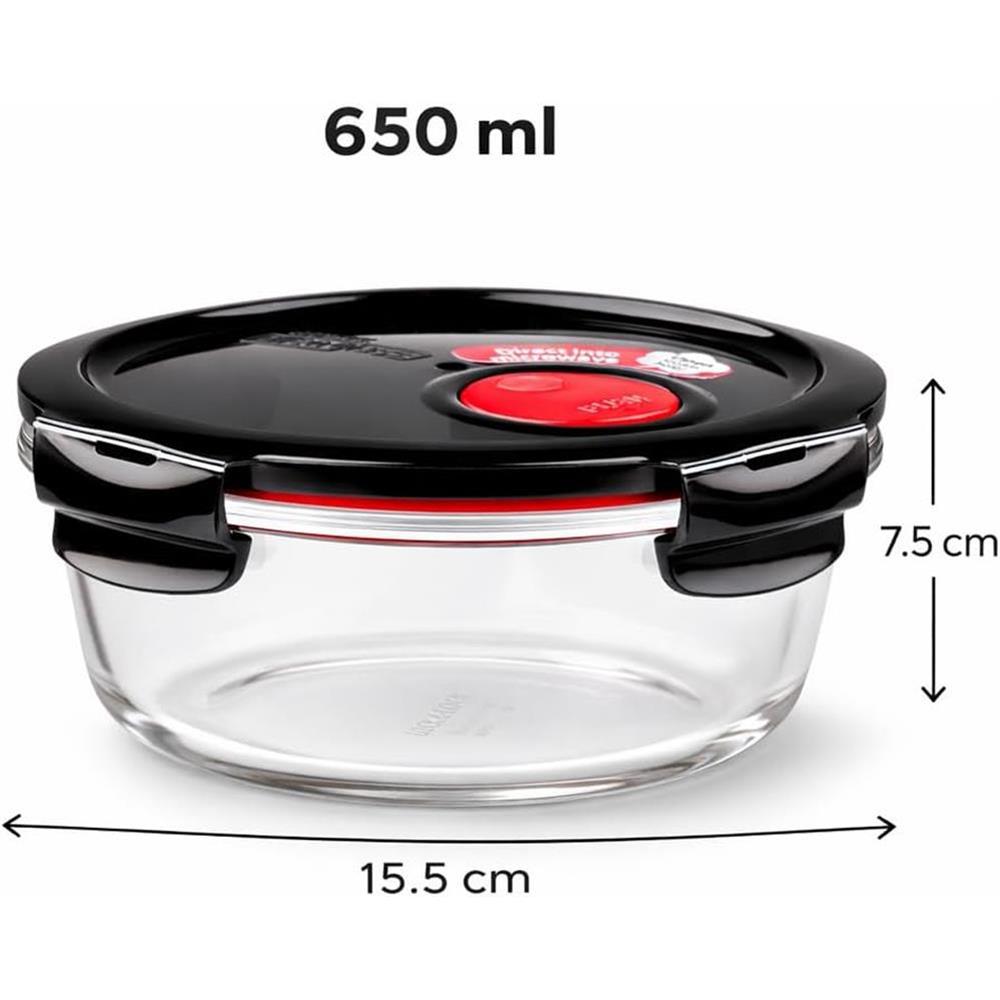 LocknLock Glas Frischhaltedose 650 ml - Ofenform mit Deckel, mikrowellengeeignet, auslaufsicher