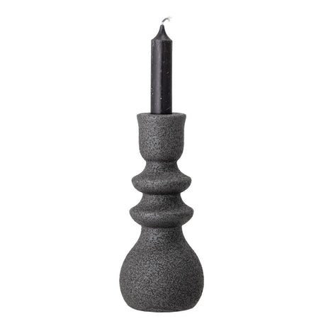 Bloomingville Emir Kerzenständer Steingut Schwarz 8 x 19 cm Kerzenhalter