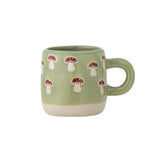 Bloomingville MINI Millie Tasse 110 ml grün - Steingut Kinder Tasse mit Pilzmotiv für Küche