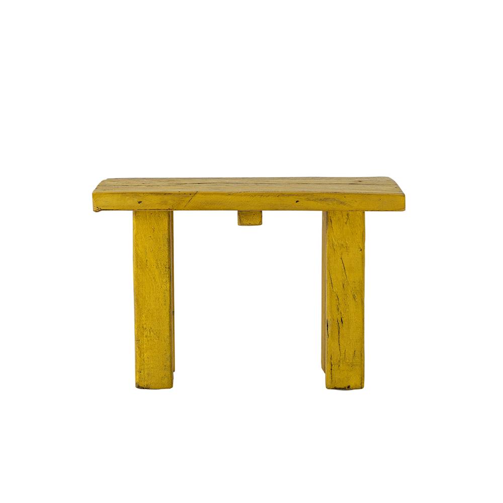 Bloomingville Porir Sockel gelb - Holz Podest aus recyceltem Holz für Wohnzimmer & Deko