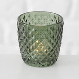 BOLTZE Windlicht Marilu 4er Set Grün Glas Rund 8 x 8 cm