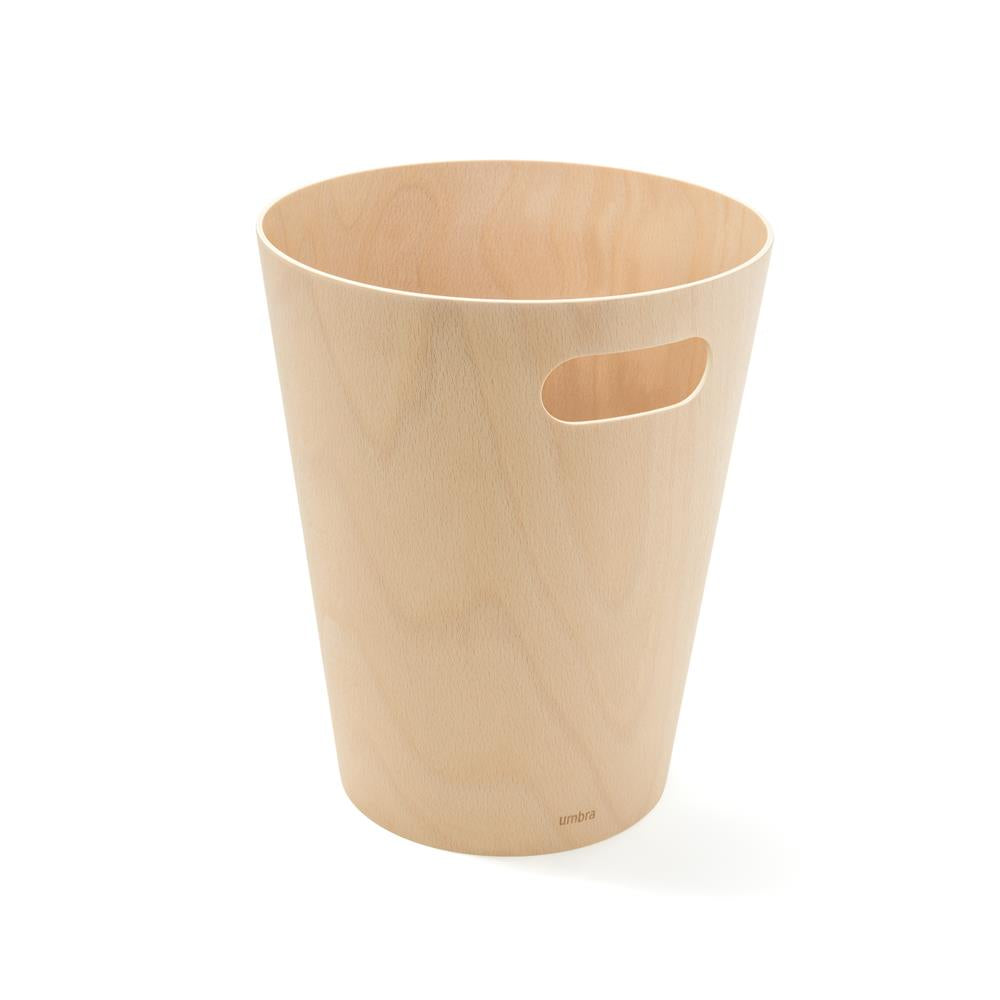 Umbra Woodrow Abfalleimer, Natur/Holz, 7,5 Liter, Zweifarbiger Papierkorb
