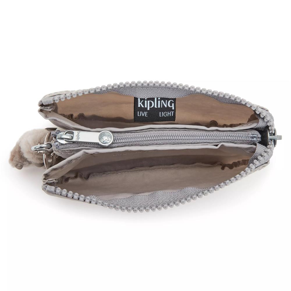 Kipling CREATIVITY S, kleine Geldbörse, Grey Gris (grau), Portemonnaie mit Reißverschluss
