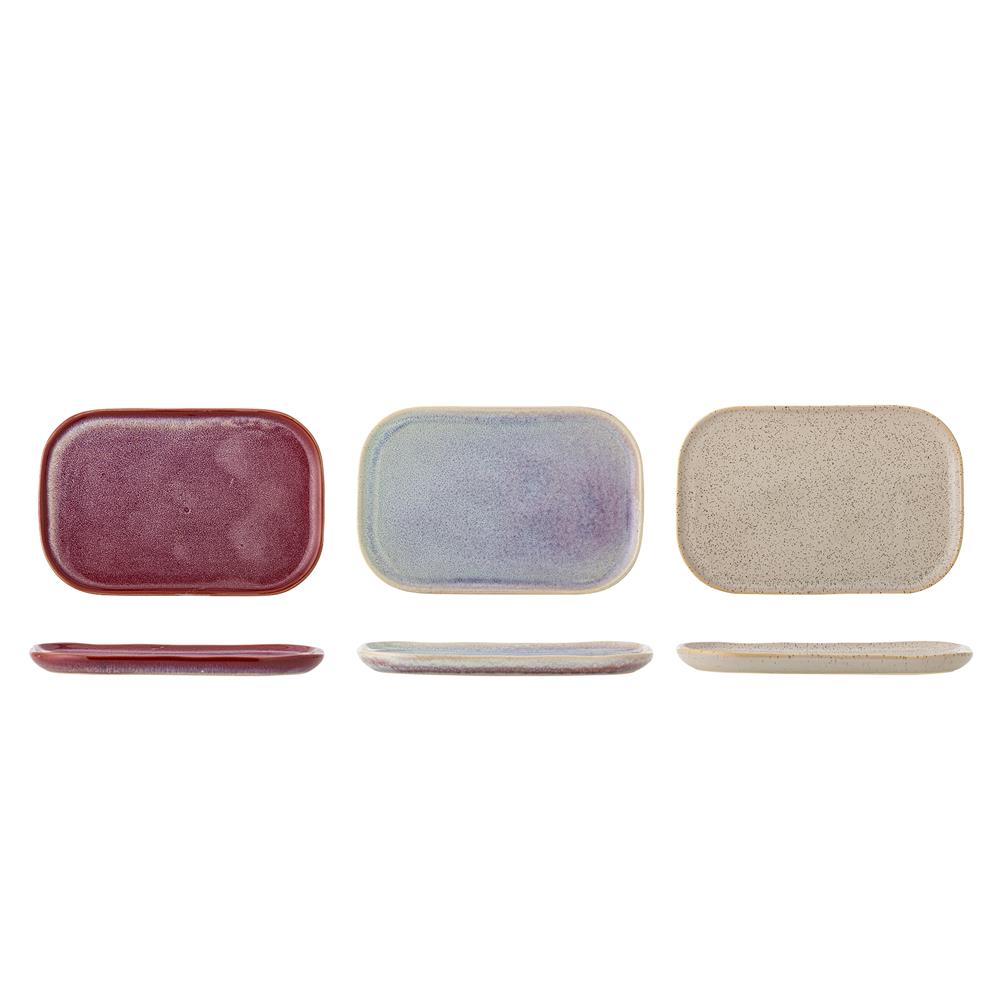 Bloomingville Addison Teller 22,5 x 14,5 cm Steingut, 3er-Set, rosa