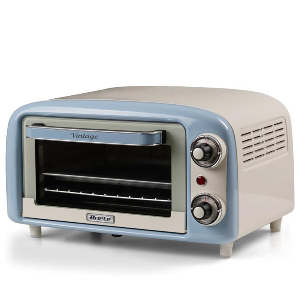 Ariete Vintage Mini Backofen, Blau, 10L Elektrobackofen im Retro-Design, 800W, 230°C