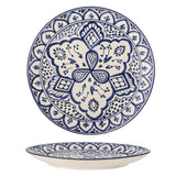 Bloomingville Karlie Teller blau aus Steingut – mediterraner Essteller für Küche & Tischdeko