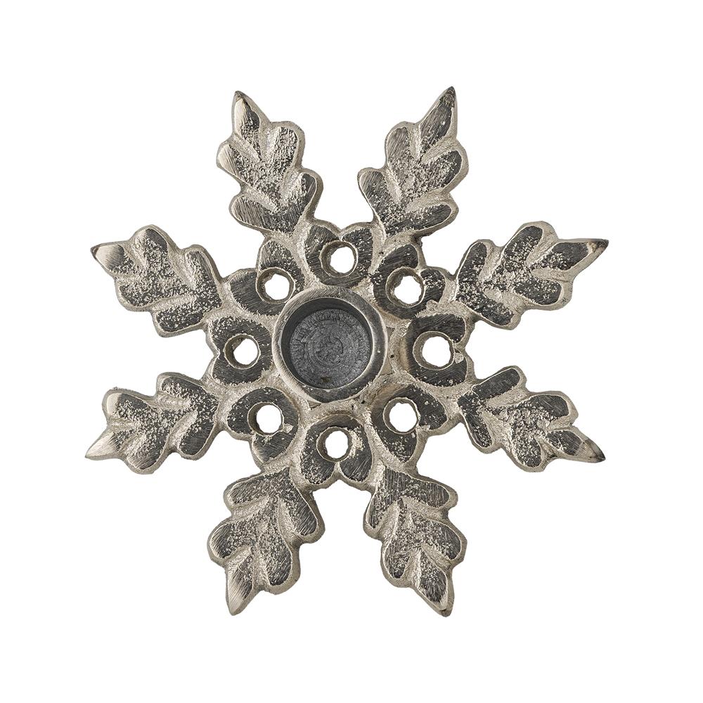 Bloomingville Kashi Kerzenhalter Silber Metall Schneeflocke Weihnachtsdeko