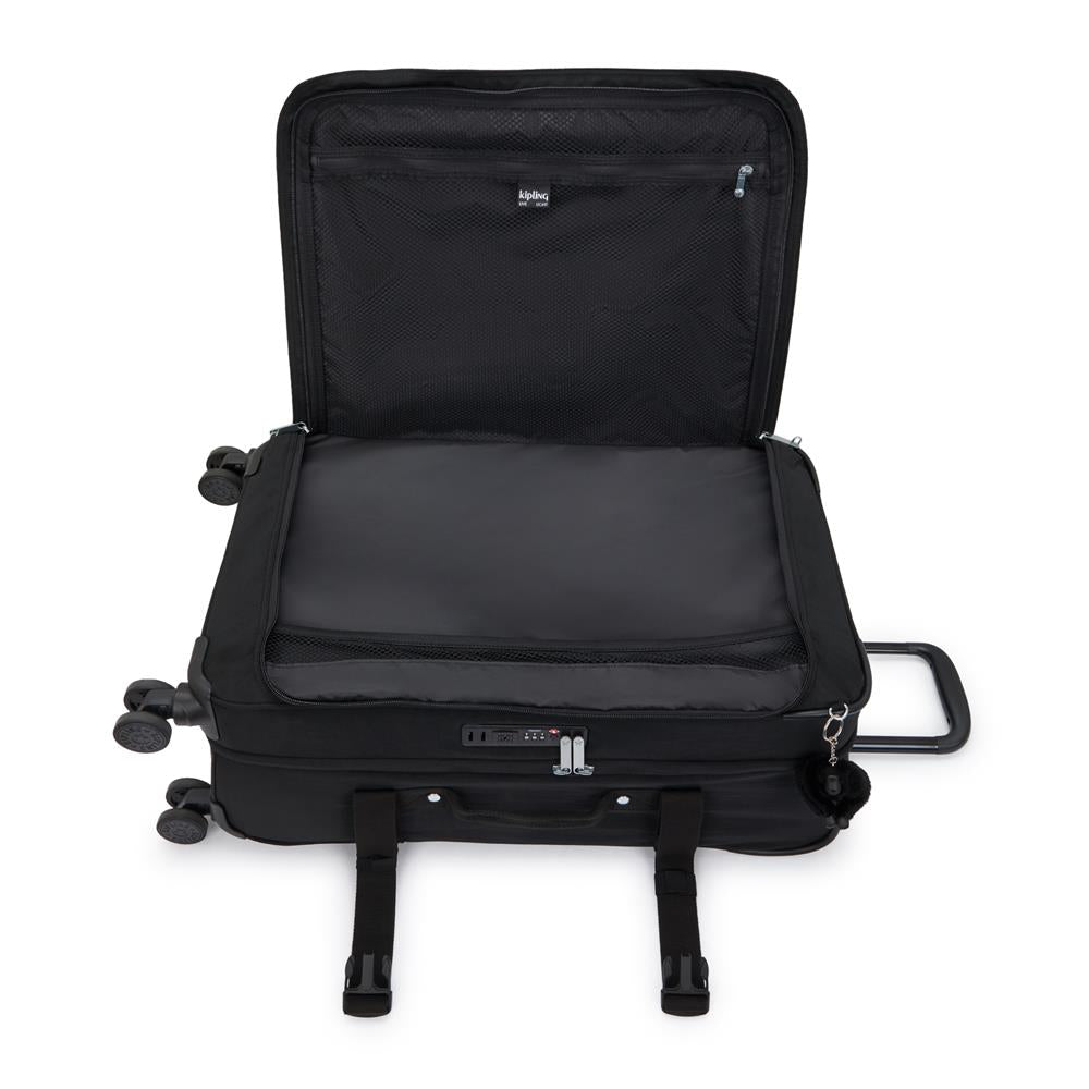 Kipling SPONTANEOUS M, Mittelgroßer Reisekoffer, Black Noir (schwarz), 71L, 4-Rollen-Koffer