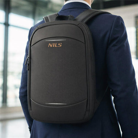 NILS Laptop Rucksack 19L Grau - Handgepäckgröße Business Reisen Arbeit Alltag