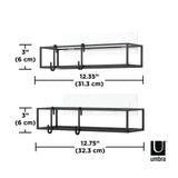 Umbra Cubiko Duschablage, Duschregale ohne Bohren mit Haken, 2er-Set, in Schwarz