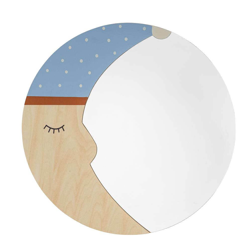 Bloomingville MINI Moony Wandspiegel Mond fürs Kinderzimmer, bunt