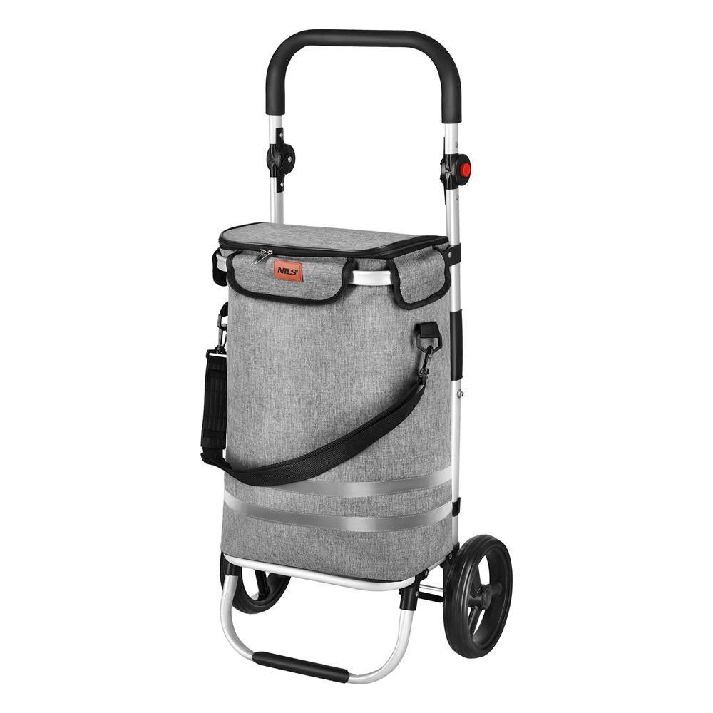 NILS CAMP Einkaufstrolley 45L klappbar grau leicht für Einkauf Reisen Outdoor