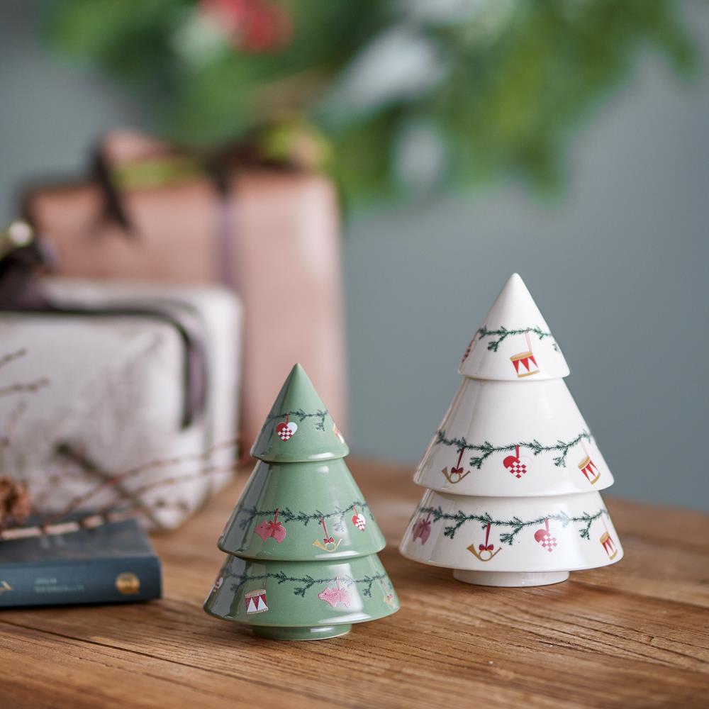 Bloomingville Yule Deko Weihnachtsbäume, Steingut 2er Set Weihnachtsdeko