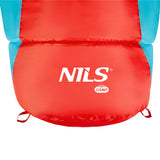 NILS CAMP Schlafsack Rot-Blau - Mumienschlafsack für Camping, Trekking & Outdoor