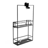 Umbra Cubiko Duschregal, Duschablage, Dusch Caddy mit 2 Ablagefächern aus Metall in Schwarz