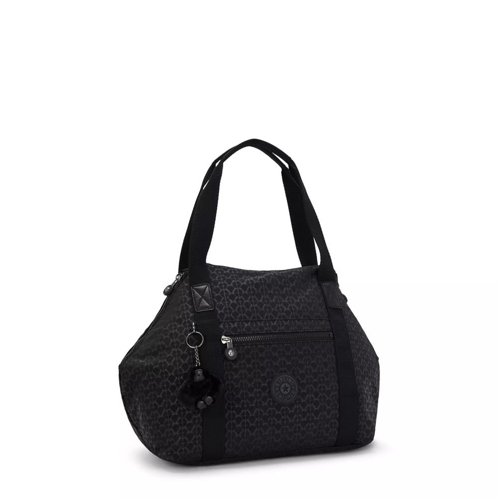 Kipling ART, Handtasche, Signature Emb (schwarz), Tasche mit abnehmbaren Trägern & viel Stauraum
