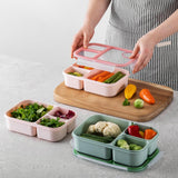 LocknLock To-Go Lunchbox 1,5 L, Rosa, 3 Fächer - Mikrowellengeeignet BPA-frei