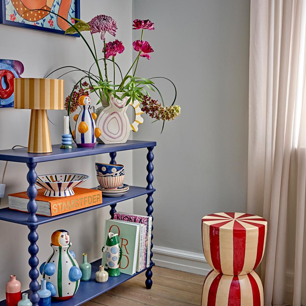 Bloomingville Maien Vase 7er Set bunt - Steingut Mini Vasen handbemalt für Tischdeko Wohnzimmer