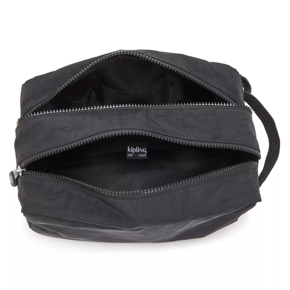 Kipling AGOT, Kulturtasche, Black Noir (schwarz), Kosmetiktasche mit Reißverschluss & Fächern