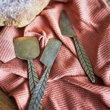 Bloomingville Citra Käsebesteck Set 3 messing - Metall Käsemesser Blatt Design für Tisch & Küche