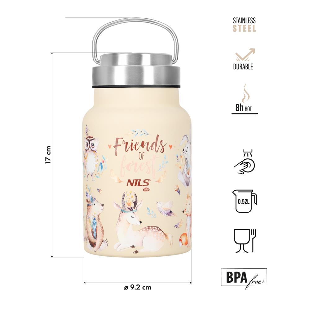 NILS CAMP Thermosflasche 520 ml für Kinder Edelstahl Camping Outdoor