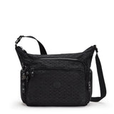 Kipling GABBIE M, Mittelgroße Umhängetasche, Signature Emb (schwarz), Schultertasche mit Reißverschluss